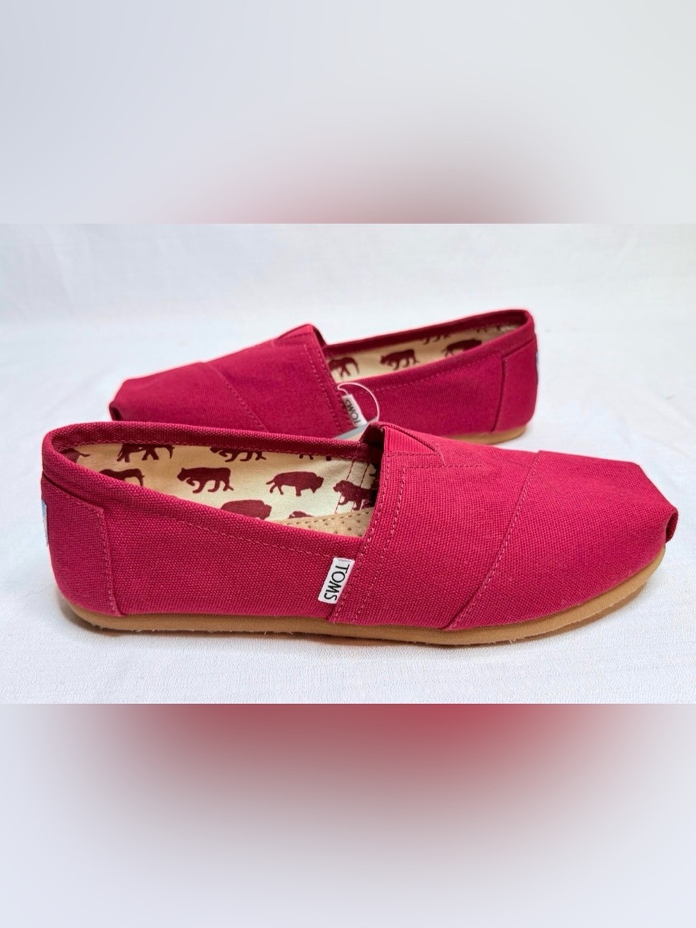 TOMS Alpargata Paper Source Red Slip-On Shoe Women’s Sz:9 NWT - Picture 2 of 9